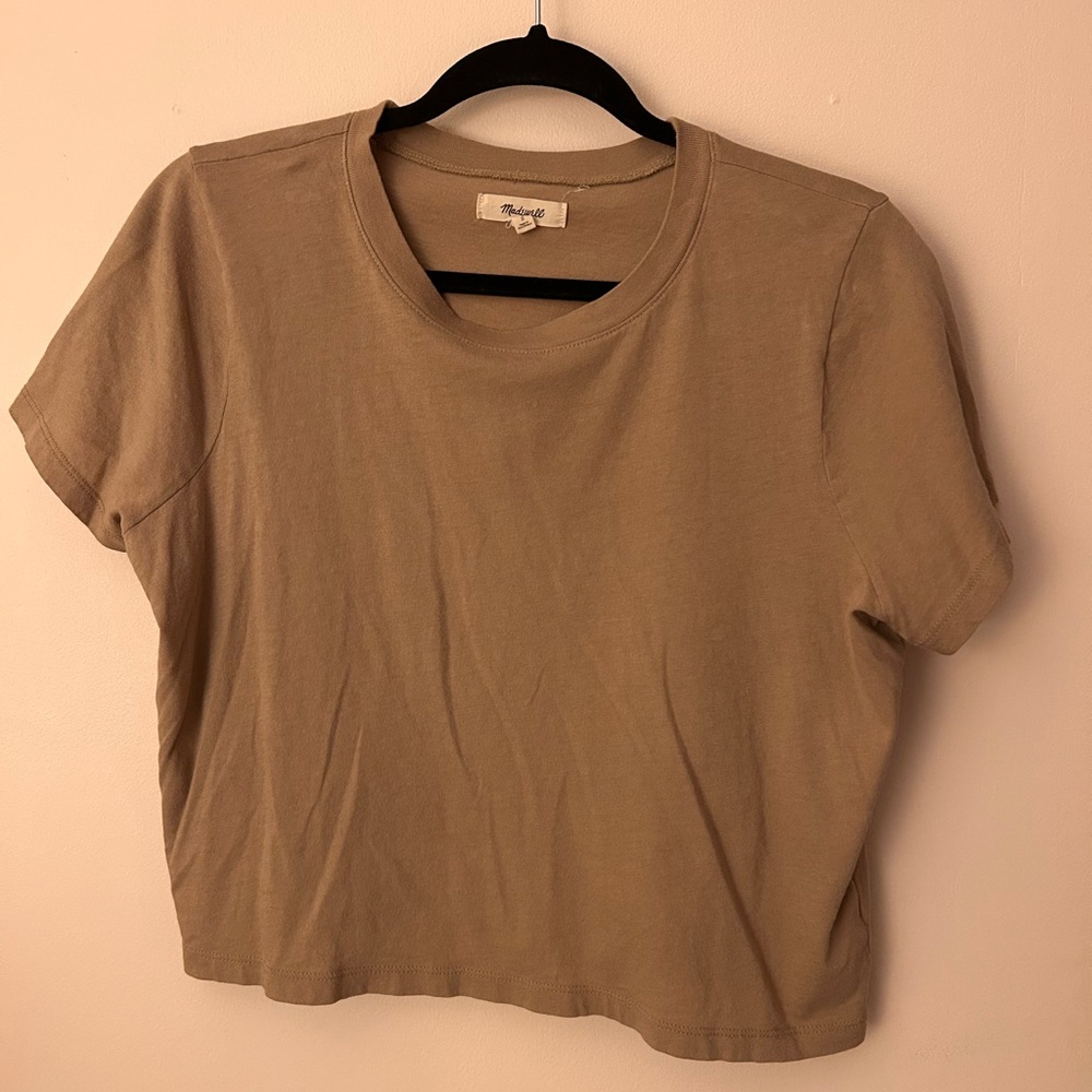 Madewell Tan Slightly Cropped Tee